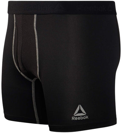 Reebok Men's Boxer Briefs - 4 Pack Soft Performance Boxers for Men w Fly Pouch