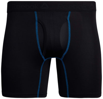 Reebok Men's Boxer Briefs - 4 Pack Soft Performance Boxers w Men with Fly Pouch