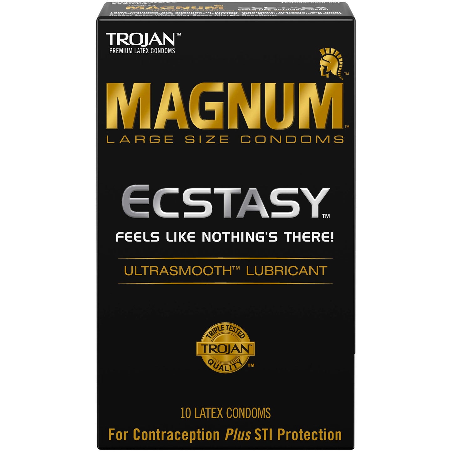 Trojan Condom Magnum Ecstasy Ultrasmooth Lubricated 10 pack