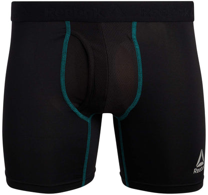 Reebok Men's Boxer Briefs - 4 Pack Soft Performance Boxers for Men w Fly Pouch