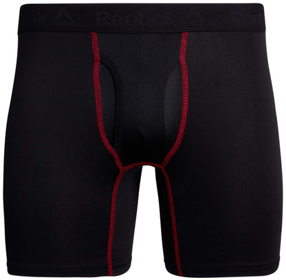 Reebok Men's Boxer Briefs - 4 Pack Soft Performance Boxers w Men with Fly Pouch