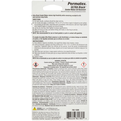 Permatex Hi-Temp Rtv Silicone Gasket Maker 3.35 Oz. -65 To 500 °f