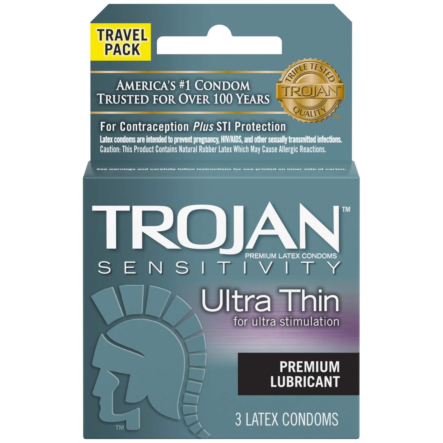 TROJAN Sensitivity Ultra Thin Lubricated Condoms (Pack of 1) 3 Count