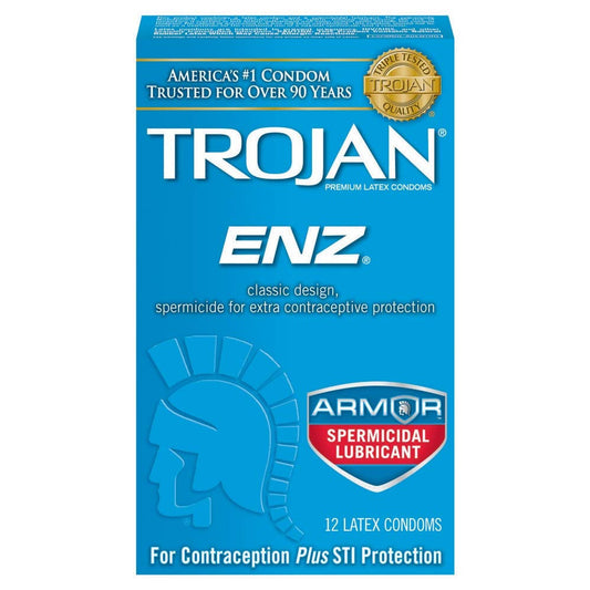 Trojan Enz Spermicidal Latex Condoms - 12ct, Pack of 2