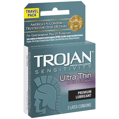 TROJAN Sensitivity Ultra Thin Lubricated Condoms (Pack of 1) 3 Count