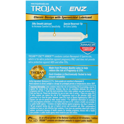 Trojan ENZ Armor Spermicidal Lubricated Condoms - 12 Count (Packaging May Vary)