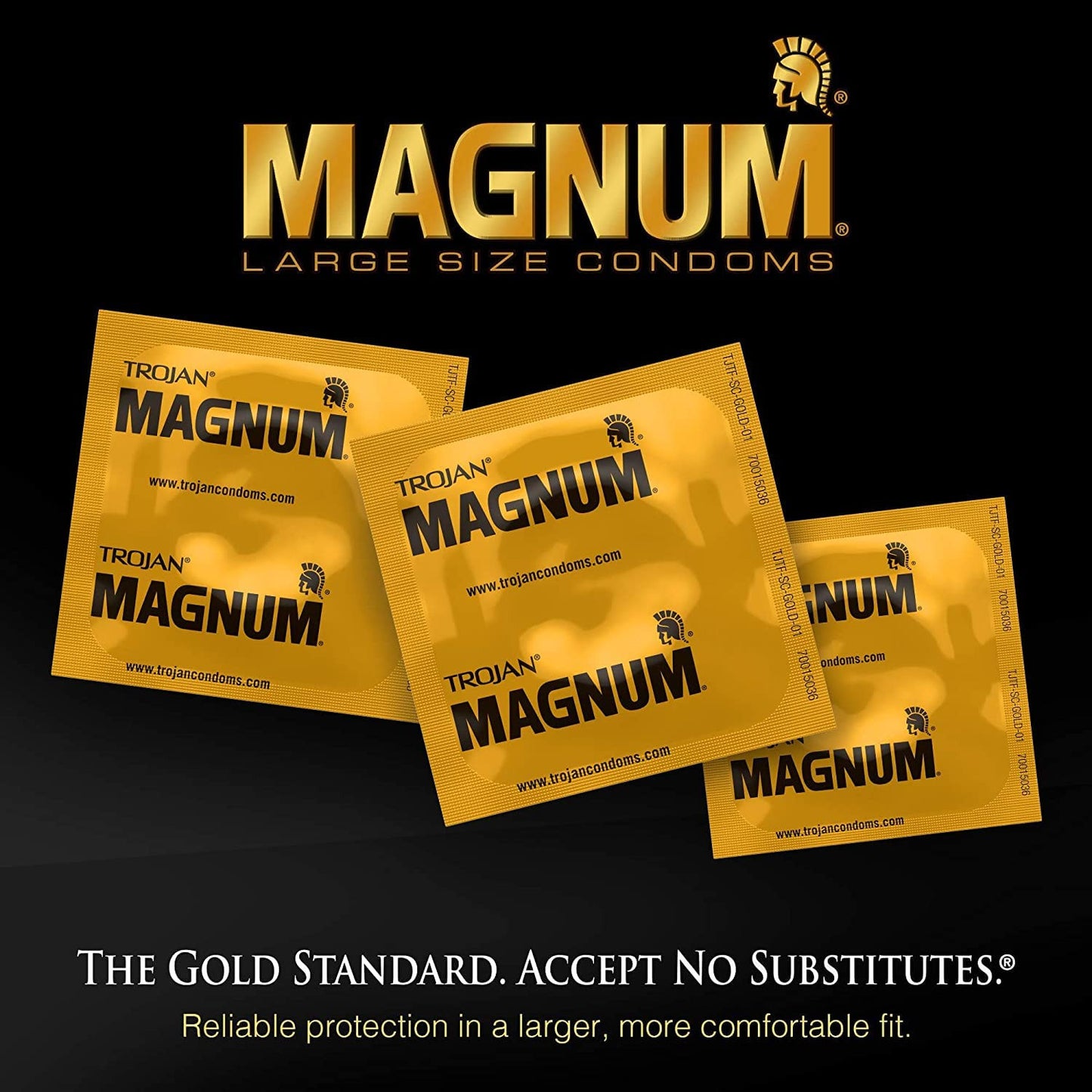 Trojan Magnum XL Size Lubricated Latex Condoms - 12 ct, Pack of 5