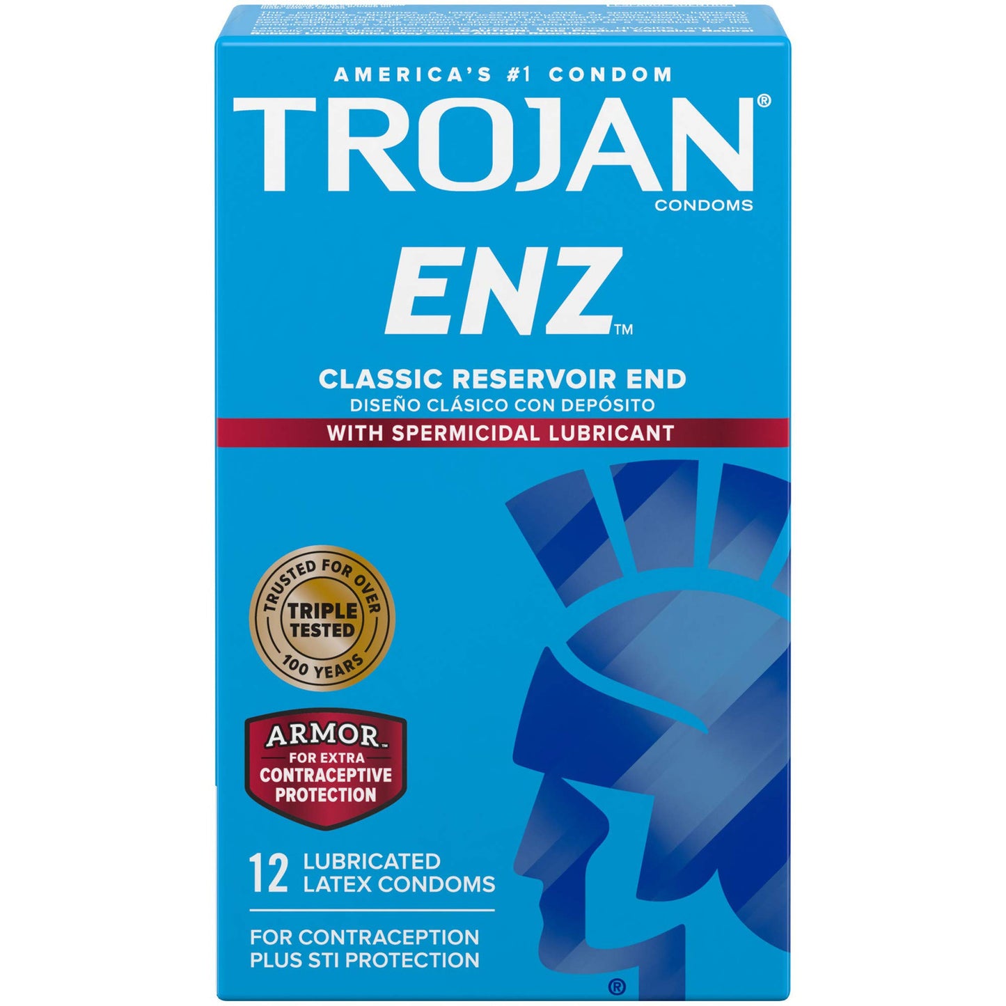Trojan ENZ Armor Spermicidal Lubricated Condoms - 12 Count (Packaging May Vary)