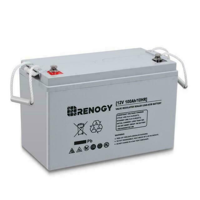 Renogy Deep Cycle AGM 12 Volt 100Ah Battery, 3% Self-Discharge Rate, 1100A Ma...