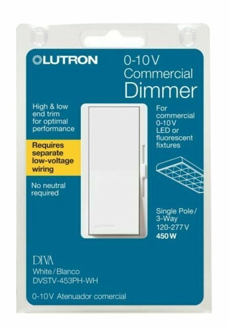 Lutron DVSTV-453PH-WH Diva 0–10 V Control Dimmer
