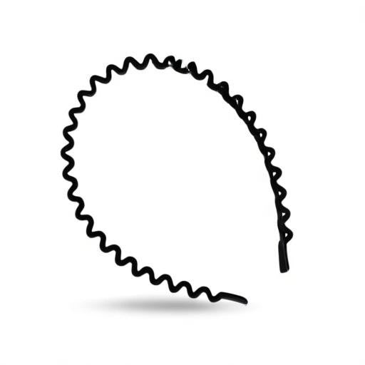 The Wholesale Outlet black wavy hair headband with a flexible, grip-focused design for secure styling.