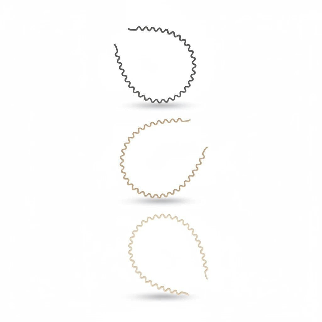 The Wholesale Outlet Goody wavy hair headband set in black, brown, and beige for secure, comfortable styling.