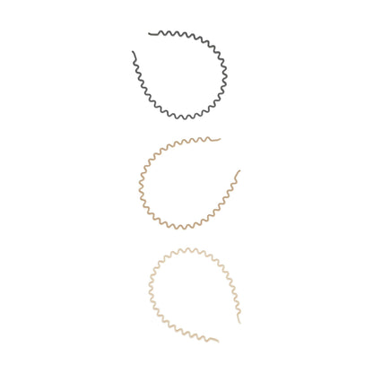 The Wholesale Outlet Goody wavy hair headband set in black, brown, and beige for secure, comfortable styling.