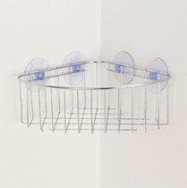 LDR Corner Wire Shower Caddy Suction Cups, Deep Basket, Chrome Finish