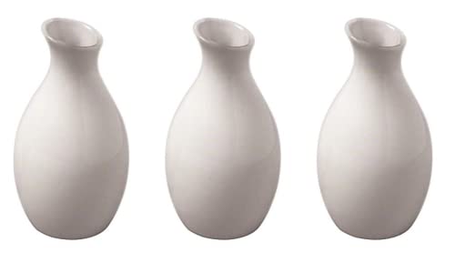 BVJGG4 3-7/8 High Ceramic Jug Vase, 4", White (Тhrее Pаck)