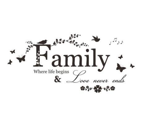 Blondee's Wall Decal Family Where Life Begins & Love Never Ends Home Decor Wall Sticker