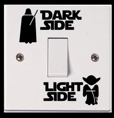 Blondee's Wall Decal Light Side Dark Side Removable Vinyl Light Switch Sticker