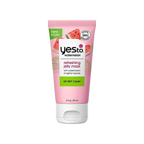 Yes To Watermelon Refreshing Jelly Mask, Quenching Lightweight Gel Mask That Helps Soften & Lightly Hydrate Skin, With Antioxidants, Lycopene & Vitamin C, Natural, Vegan & Cruelty Free, 3 Fl Oz