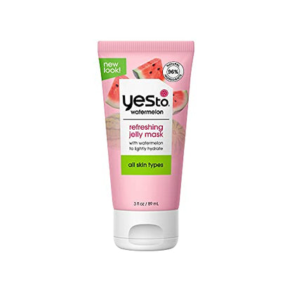 Yes To Watermelon Refreshing Jelly Mask, Quenching Lightweight Gel Mask That Helps Soften & Lightly Hydrate Skin, With Antioxidants, Lycopene & Vitamin C, Natural, Vegan & Cruelty Free, 3 Fl Oz