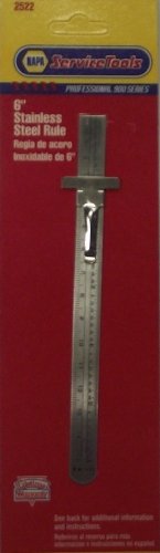 Napa 6" Stainless Steel Ruler with Pocket Clip 2522