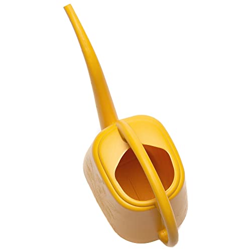 Bloem Aqua Rite Watering Can: 56 Oz - Earthy Yellow - Large Capacity, Extra Long Spout, Durable Plastic, One Piece Construction, for Indoor & Outdoor Use, Gardening