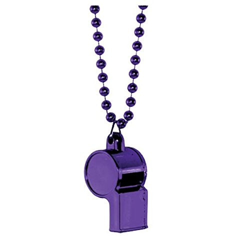 Amscan Sports Party Noisemakers Whistle Bead Necklace (1 Piece) Supplies, 1, Purple