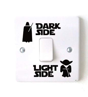 Blondee's Wall Decal Light Side Dark Side Removable Vinyl Light Switch Sticker