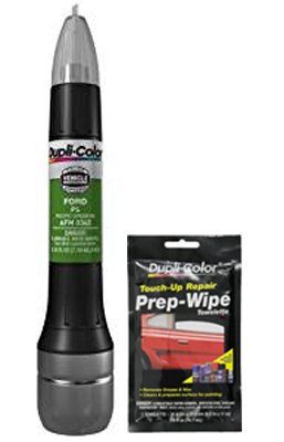 Dupli-Color AFM0345 Metallic Pacific Green Exact-Match Scratch Fix All-in-1 Touch-Up Paint for Ford Vehicles (PS) Bundle with Prep Wipe Towelette (2 Items)