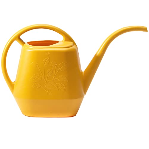 Bloem Aqua Rite Watering Can: 56 Oz - Earthy Yellow - Large Capacity, Extra Long Spout, Durable Plastic, One Piece Construction, for Indoor & Outdoor Use, Gardening