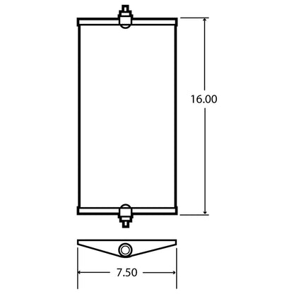 Truck-Lite Aluminum West Coast Mirrors 7" x 16" Flange Mount 97624