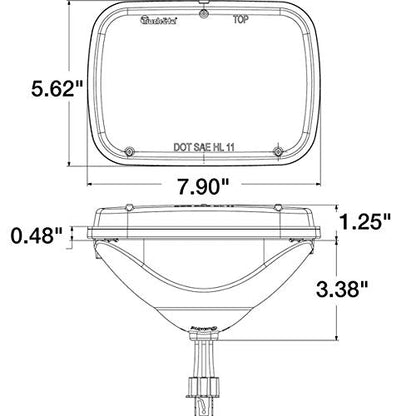 Truck-Lite 27450C LED 5"x7" Headlamp Pack of 2