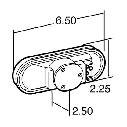 Truck-Lite 60 Series 60215Y Incandescent Yellow Oval Grommet Horizontal Mount PL-3 12V Pallet Side Turn Signal Light/Lamp