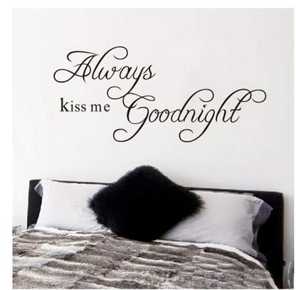 Blondee's Removable Wall Decal Always Kiss Me Goodnight Vinyl Wall Sticker Home Decor Wall Art