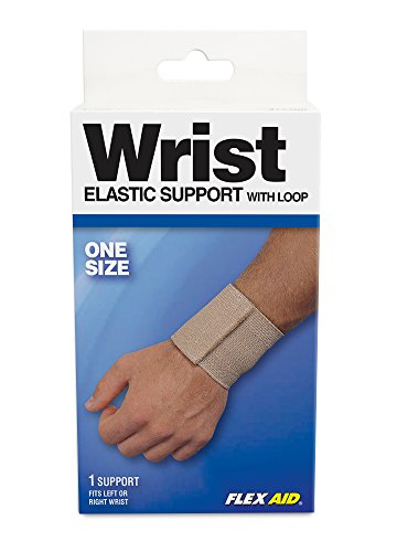 Flex Aid Wrist Support Wrap- Elastic Support with Loop- Wrist Brace for Carpal Tunnel, Arthritis, Tendonitis, Exercise, Weight Lifting, Calisthenics and More- One Size