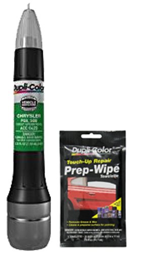 Dupli-Color ACC0423 Forest Green Pearl Exact-Match Scratch Fix All-in-1 Touch-Up Paint for Chrysler Vehicles (PG8) Bundle with Prep Wipe Towelette (2 Items)