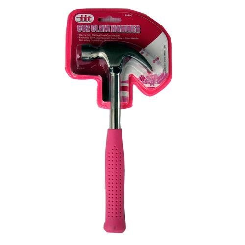 2 Pack IIT 88400 Ladies 8-Ounce Claw Hammer, Pink