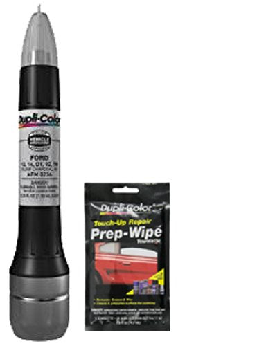 Dupli-Color AFM0236 Metallic Silver Charcoal Exact-Match Scratch Fix All-in-1 Touch-Up Paint for Ford Vehicles (D1,YN,1Q,9Z) Bundle with Prep Wipe Towelette (2 Items)