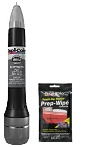 Dupli-Color ACC0414 Metallic Graphite Exact-Match Scratch Fix All-in-1 Touch-Up Paint for Chrysler Vehicles (PDR) Bundle with Prep Wipe Towelette (2 Items)