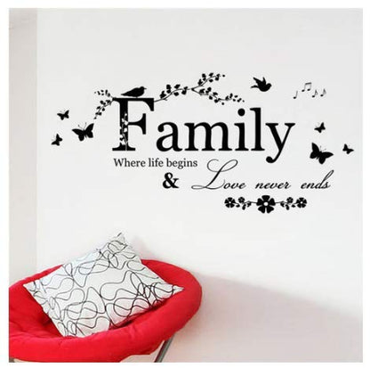 Blondee's Wall Decal Family Where Life Begins & Love Never Ends Home Decor Wall Sticker