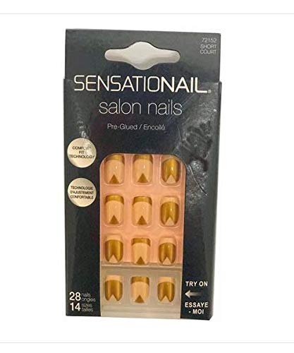 Preglued Salon Nails Short Gld