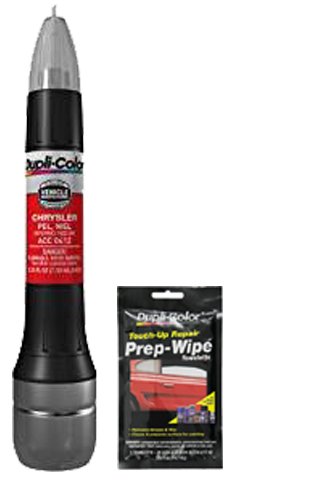 Dupli-Color ACC0412 Metallic Inferno Red Exact-Match Scratch Fix All-in-1 Touch-Up Paint for Chrysler Vehicles (PEL, WEL) Bundle with Prep Wipe Towelette (2 Items)