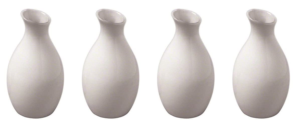 BVJGG4 3-7/8 High Ceramic Jug Vase, 4", White (Fоur Paсk)