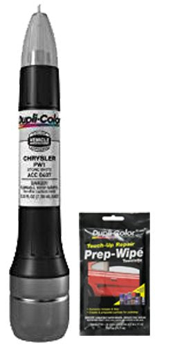 Dupli-Color ACC0407 Stone White Exact-Match Scratch Fix All-in-1 Touch-Up Paint for Chrysler Vehicles (PW1) Bundle with Prep Wipe Towelette (2 Items)