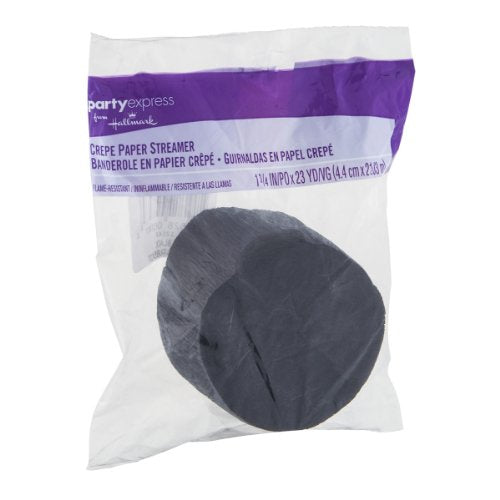 PartyExpress Crepe Paper Streamer Black