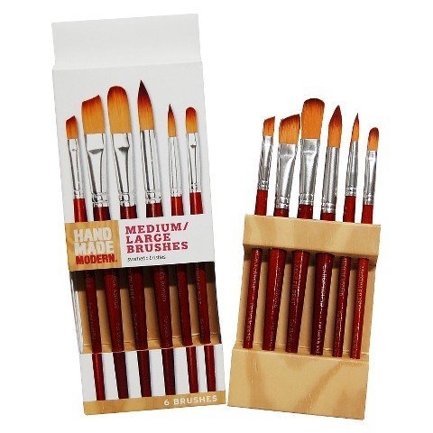 Hand Made Modern - 6ct Med/Lg Paint Brush Set -