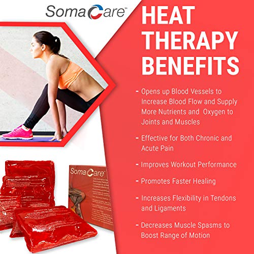 SomaCare Sport & Back Hot Pack - Pain Relief, Reusable for Neck, Shoulders & Joint Pain, Ease to Use, Click to Activate, Advanced Hot Therapy - Muscle Recovery, for Knee, Cramps, Post & Pre Workout
