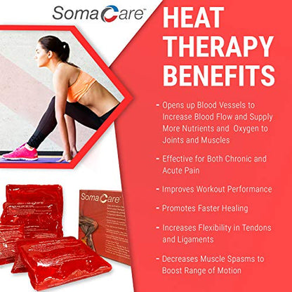 SomaCare Sport & Back Hot Pack - Pain Relief, Reusable for Neck, Shoulders & Joint Pain, Ease to Use, Click to Activate, Advanced Hot Therapy - Muscle Recovery, for Knee, Cramps, Post & Pre Workout