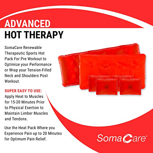 SomaCare Sport & Back Hot Pack - Pain Relief, Reusable for Neck, Shoulders & Joint Pain, Ease to Use, Click to Activate, Advanced Hot Therapy - Muscle Recovery, for Knee, Cramps, Post & Pre Workout