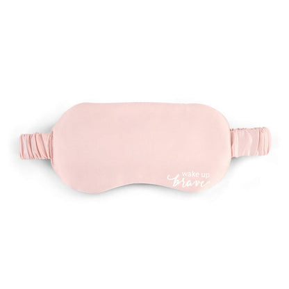 Wake Up Brave Smooth Blush Pink One Size Polyester Fabric Satin Eye Mask