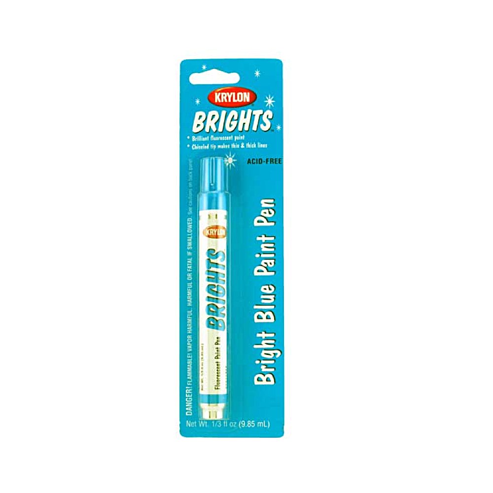 Krylon Brights Fluorescent Paint Pens 1/Pkg-Bright Blue